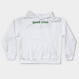 Green swirls good vibes Kids Hoodie